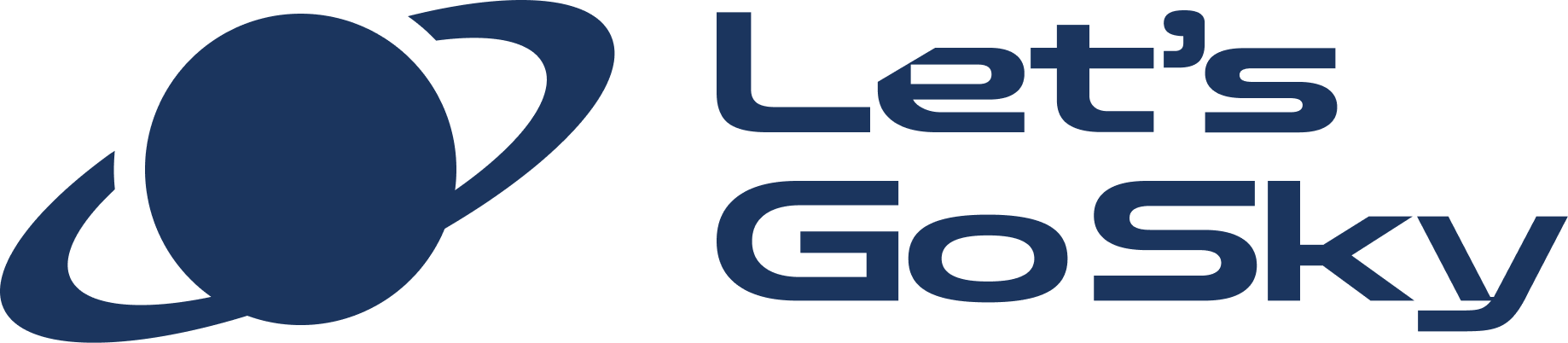 شعار LetsGoSky باللون الأزرق الداكن